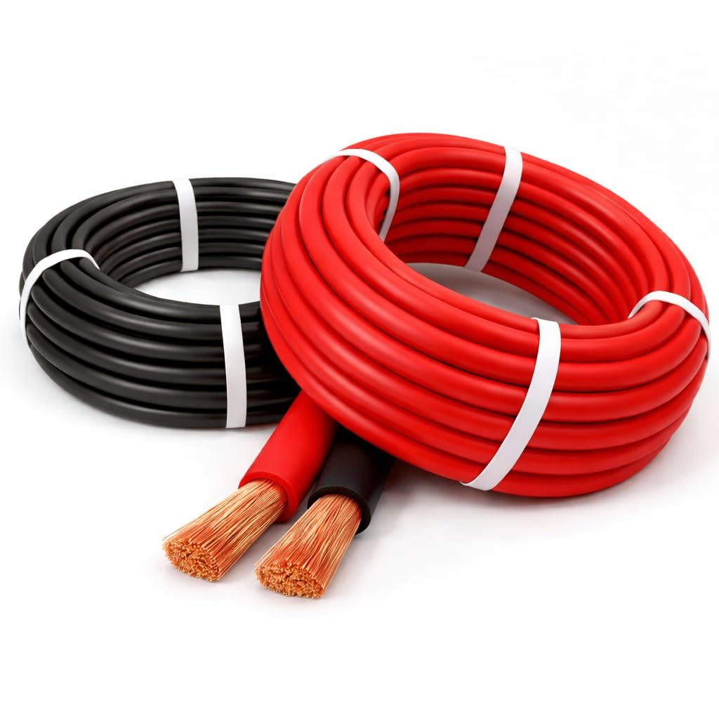 25mm² Heavy-Duty Flexible Battery Cable (Red / Black)