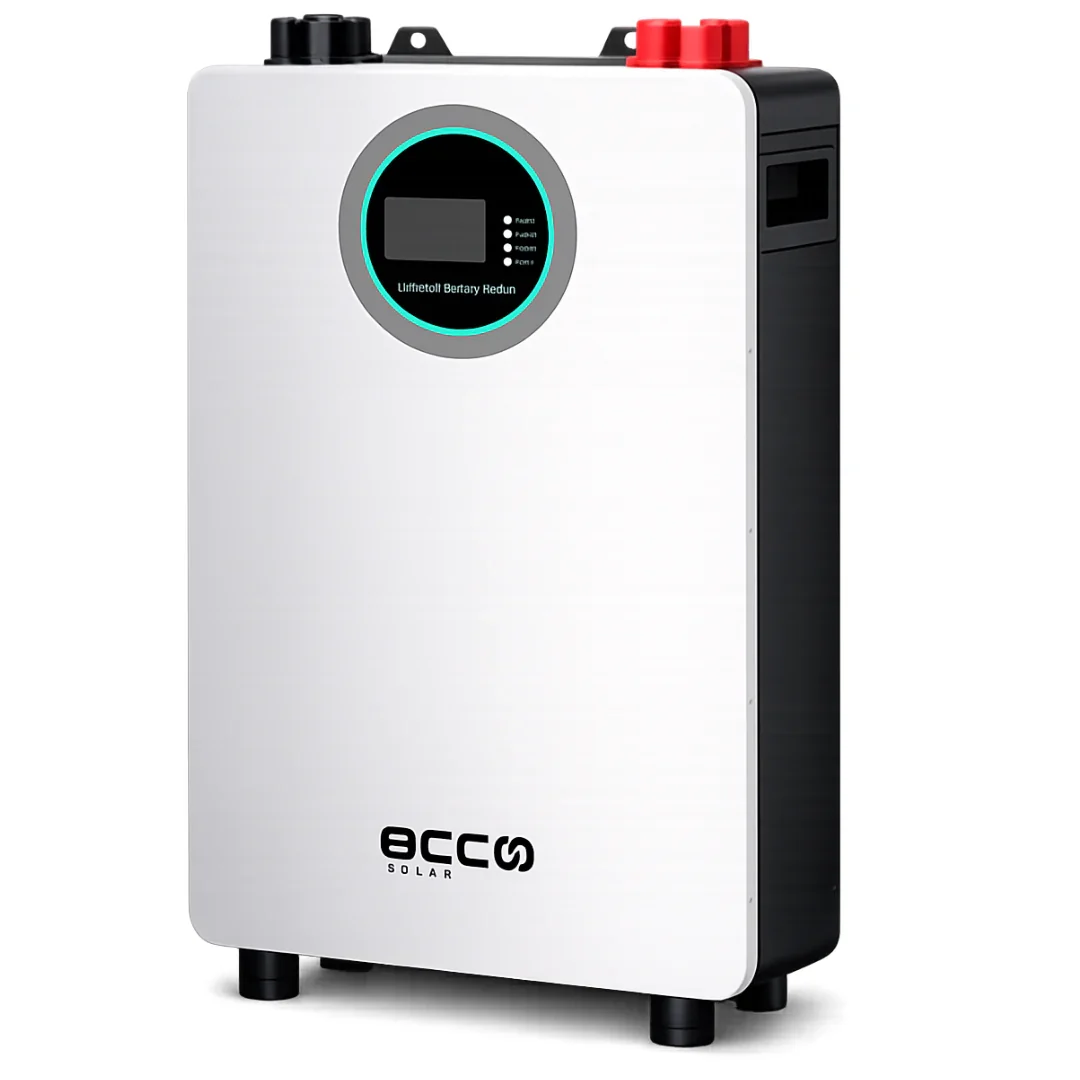 ECCO 5.12kWh (ME51100) 51.2V Wall-Mount LiFePO4 Lithium Battery (100Ah, 100A Discharge, IP54, 6000+ Cycles)